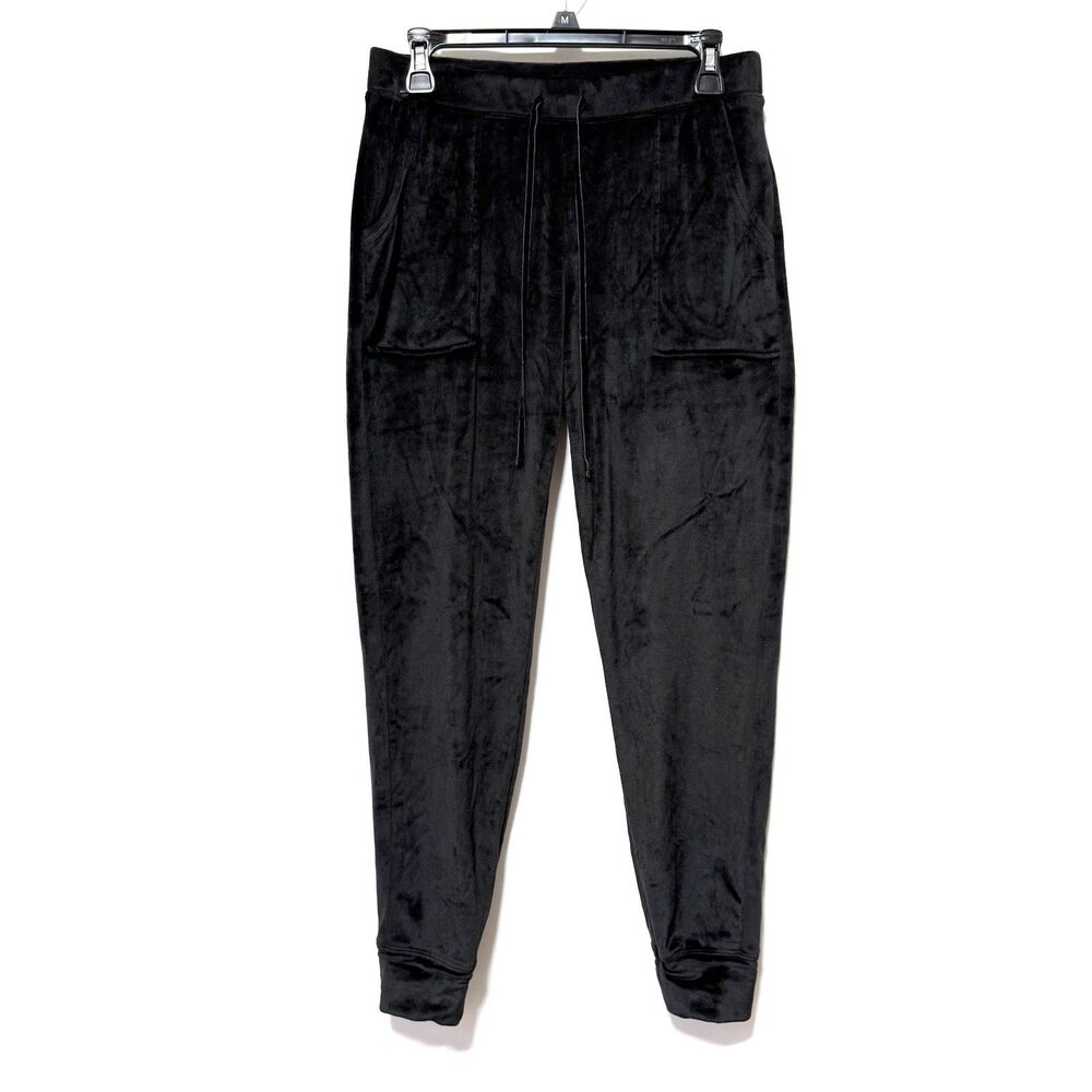 House of Harlow 1960 Women’s S Black Velour Jogger Pants Drawstring Lounge